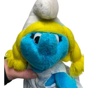 Vintage Wallace stuffed plush smurfette smurf 8" 1980 kid rétro toys
